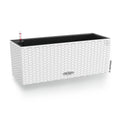 Lechuza BALCONERA Cottage 50 Self-Watering Rattan Planter – White
