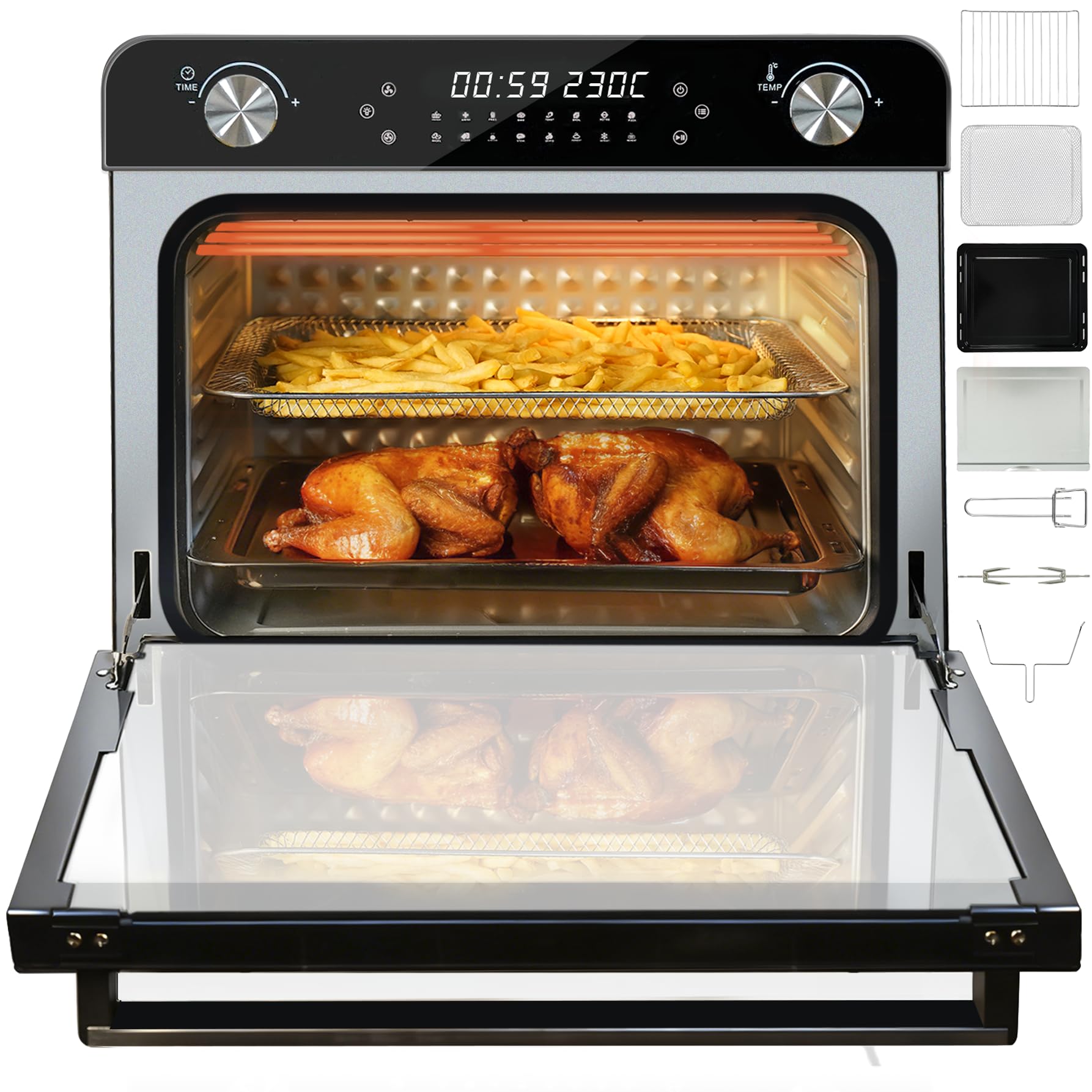 Myssdaw 36L Air Fryer Oven – 16-in-1 Convection Oven with Rotisserie