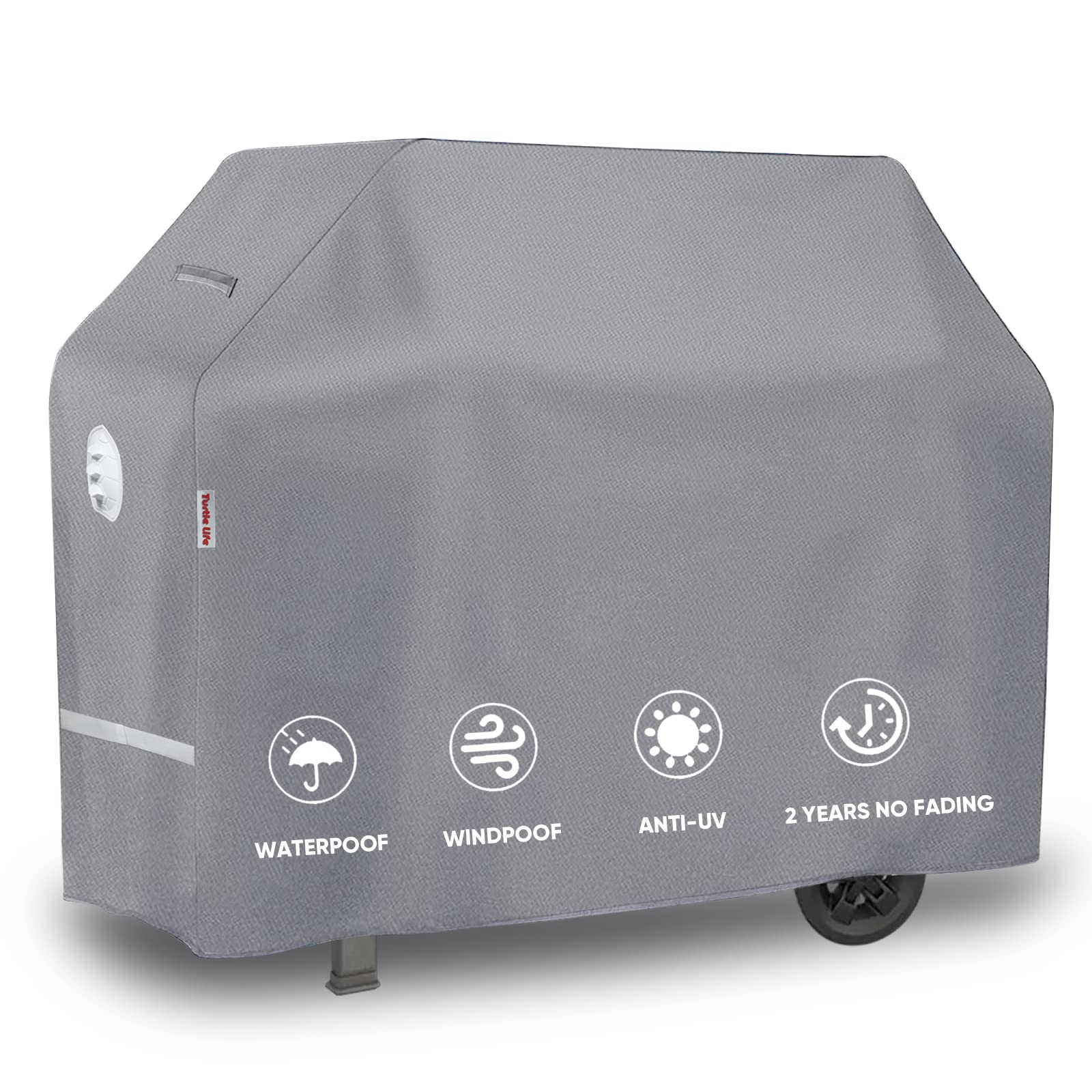 Turtle Life 64-Inch Heavy Duty Waterproof BBQ Gas Grill Cover – Gray