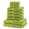 DecoKing 10-Piece Cotton Towel Set | 525 g/m² Absorbent Celadon Green