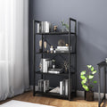 VERMESS 4-Tier Industrial Bookshelf – Rustic Wood and Metal Display Rack