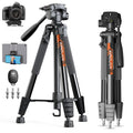 Kingjoy 75" Aluminum Camera Tripod for DSLR with Phone Mount & Remote