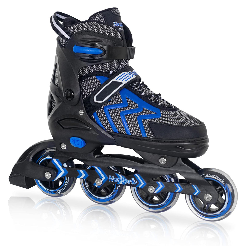 Nattork Adjustable Inline Skates with Light Up Wheels for Kids and Adults
