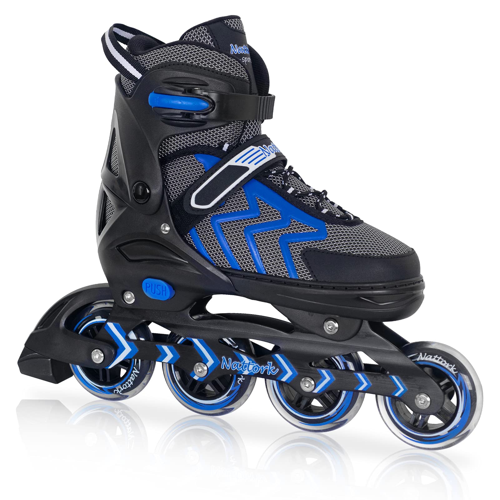 Nattork Adjustable Inline Skates | Adult & Teen Outdoor Roller Blades