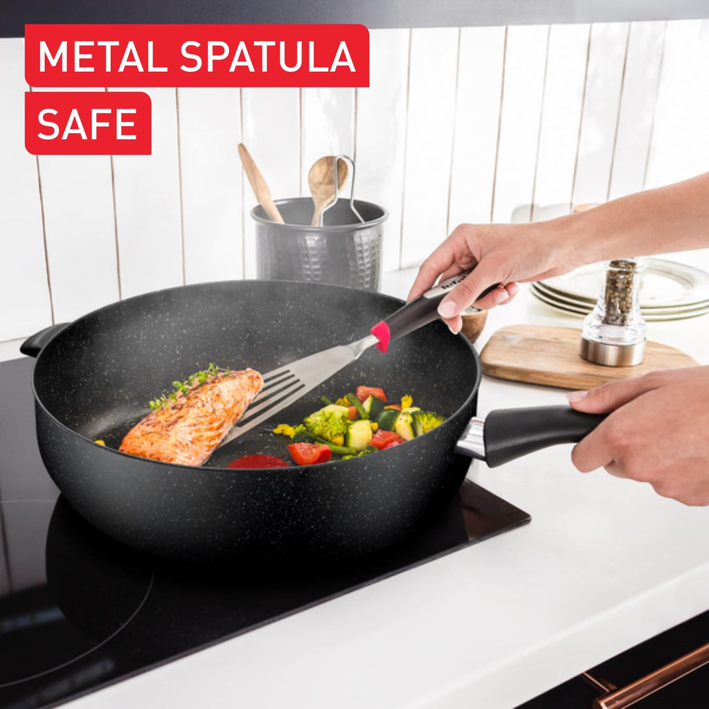 Tefal Titanium Stone Non-Stick Sautepan with Lid – 26cm Induction Pan