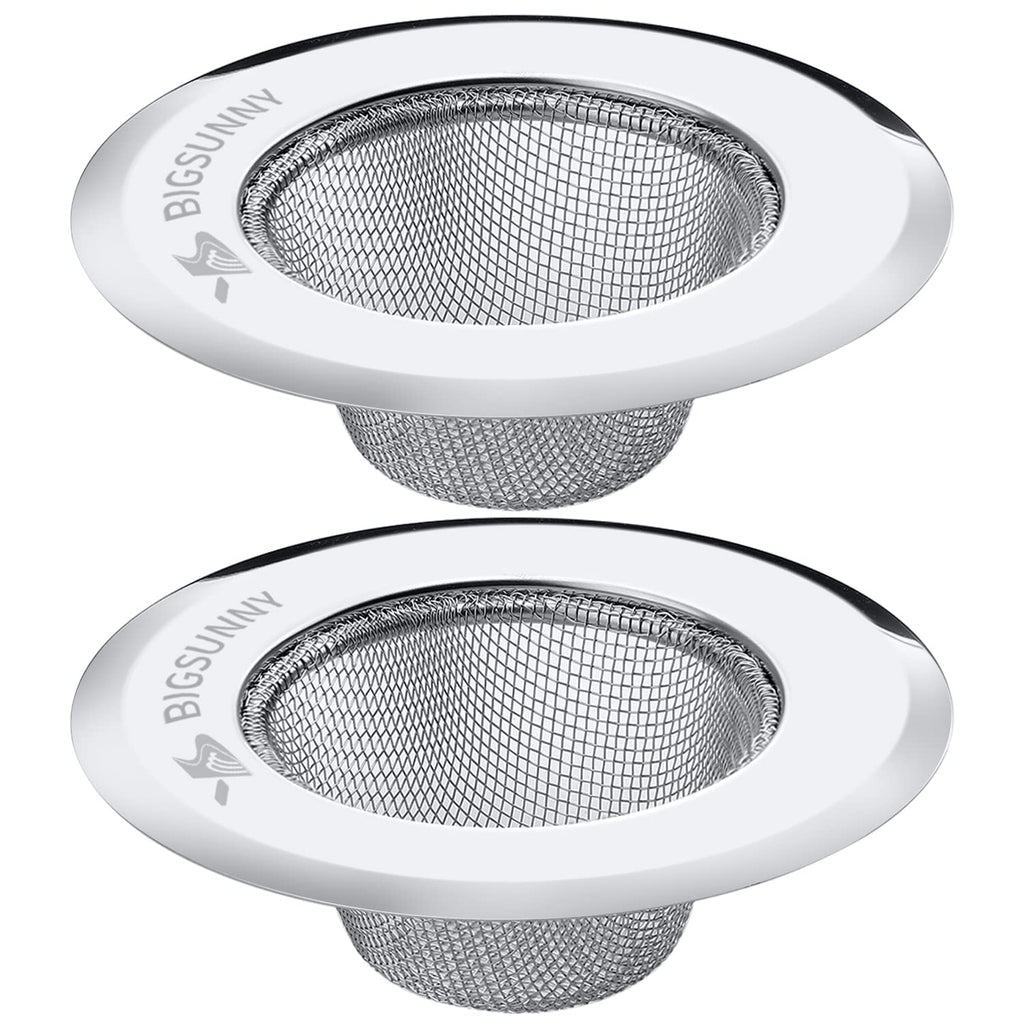 MSY BIGSUNNY Mesh Sink Strainer Set of 2, Stainless Steel Kitchen Drain Strainer with Large Wide Rim 4.5 inch Diameter - image 1