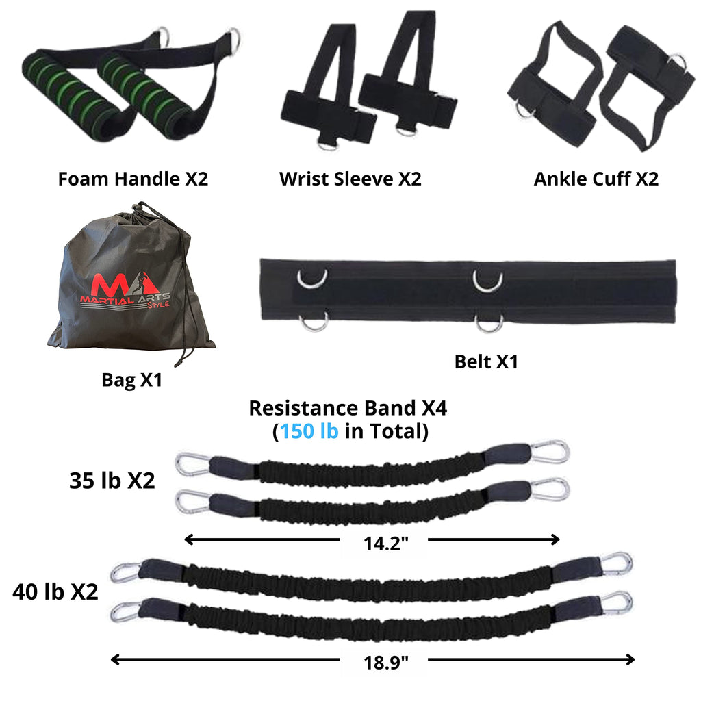 Boxing Resistance Bands – 150 lbs Full Body MMA Training Set