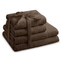 AmeliaHome Amari 4-Piece Cotton Bath Towel Set – Chocolate Brown
