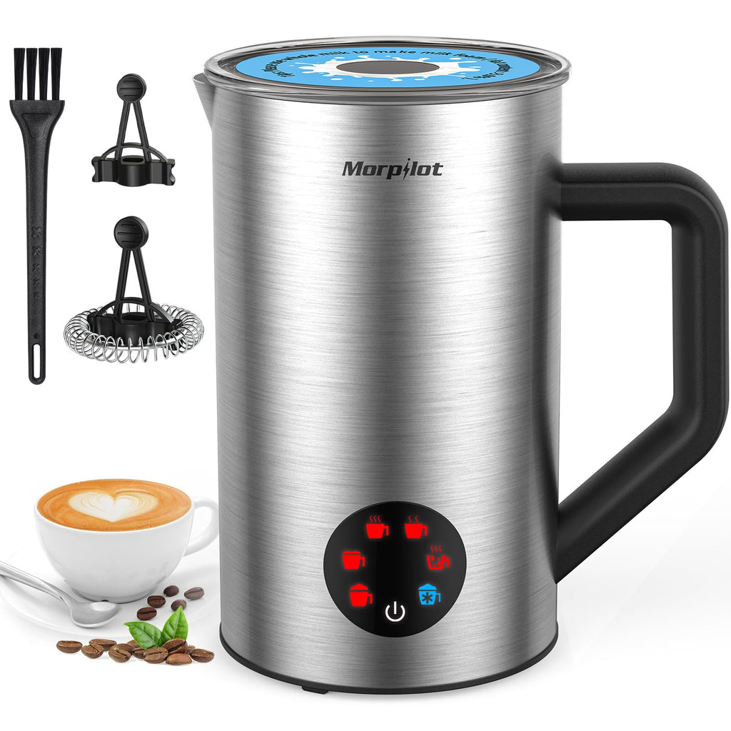 6-in-1 Electric Milk Frother | 350ml Stainless Steel Steamer