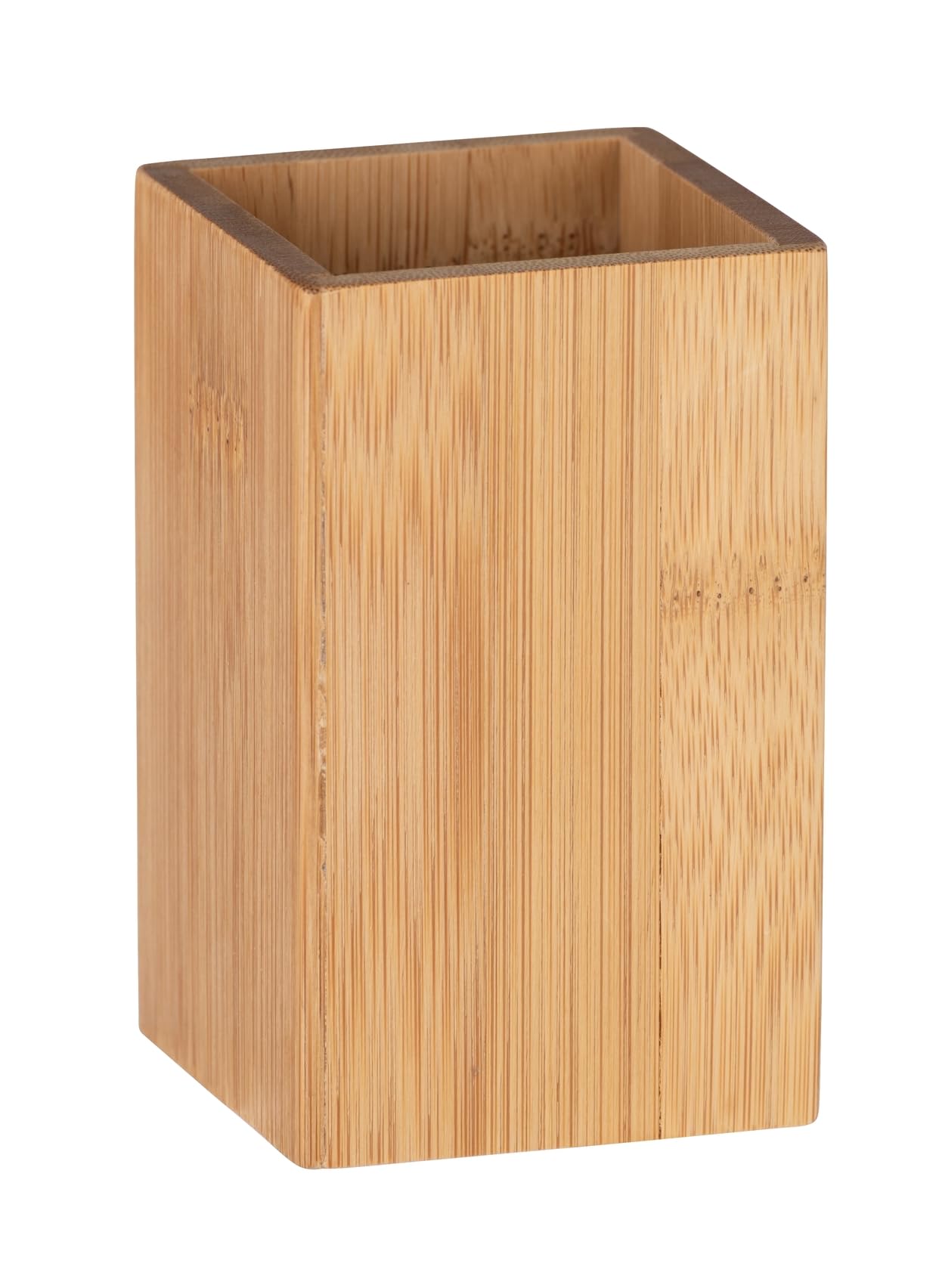 WENKO Padua Toothbrush Holder – Natural Bamboo Bathroom Organizer