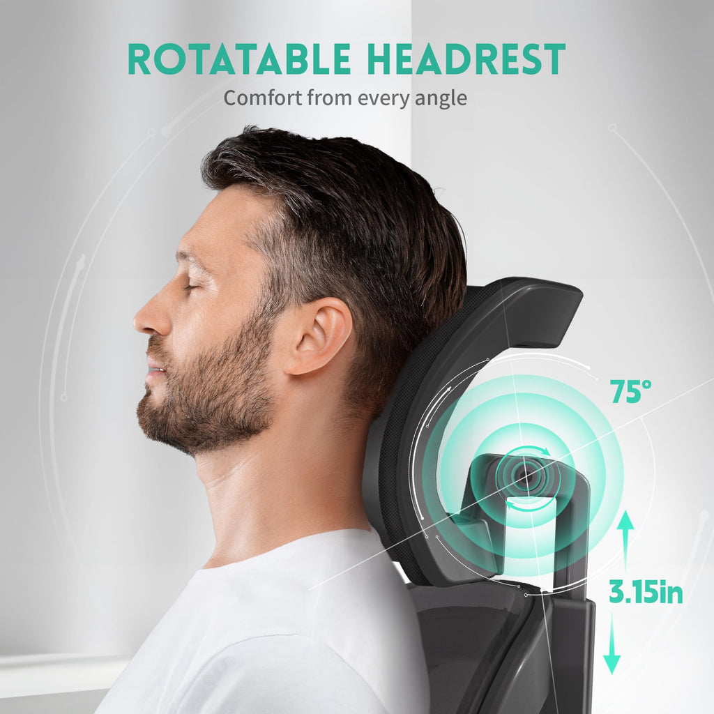 Ergonomic Office Chair, S-Shaped Mesh Desk Chairs, Adjustable Headrest & Lumbar Support, 90°Flip-Up Armrest - image 3