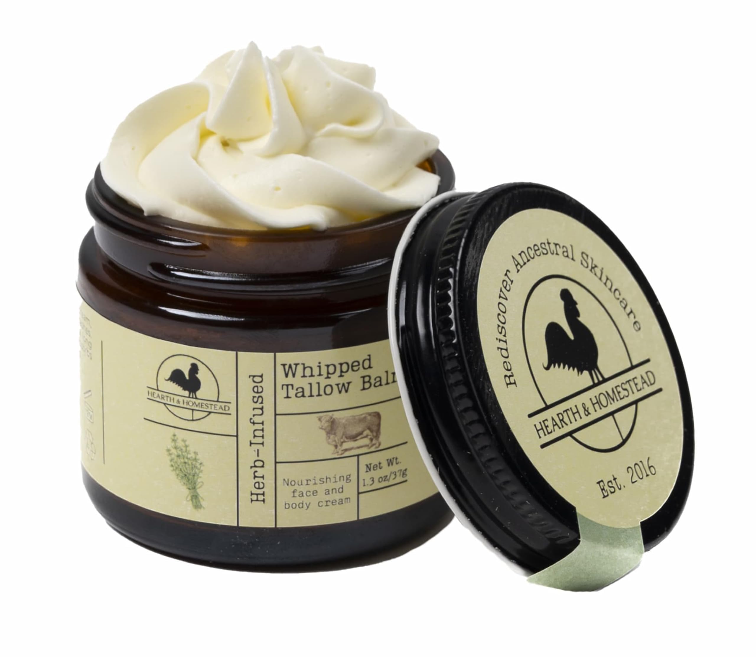 Hearth and Homestead Whipped Beef Tallow - Organic Body Butter, 1.3 oz