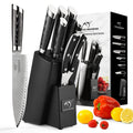 Nanfang Brothers 7-Piece Damascus Knife Set with Block | Kitchen Cutlery
