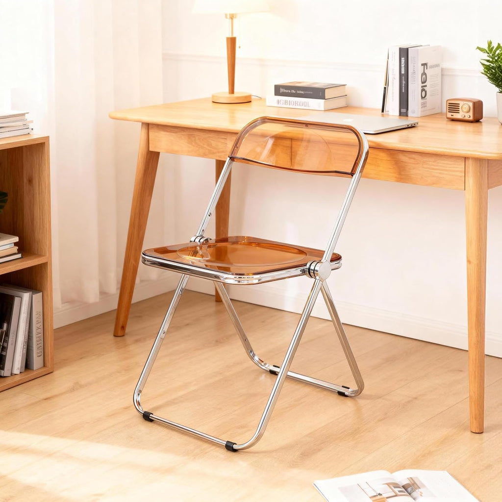 TAO ONE Acrylic Folding Chair Clear Morden Chrome Chair-Tawny - image 4