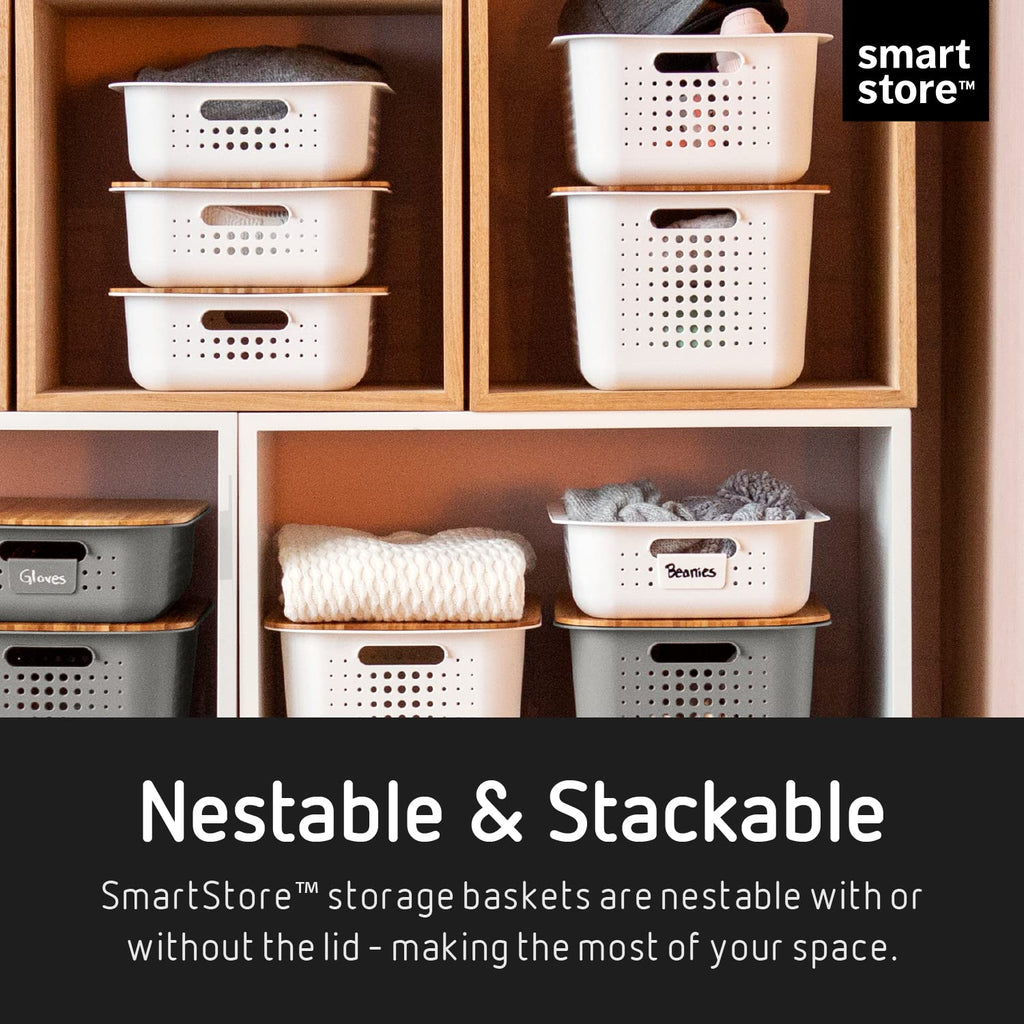SmartStore 10L Recycled Plastic Storage Basket with handles - Taupe - Sustainable, Stackable and Nestable - 10 Year Guarantee - Medium basket - image 3