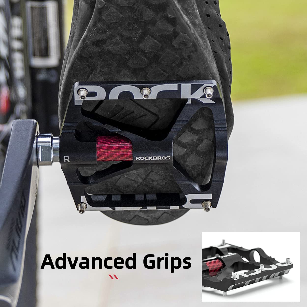 ROCKBROS MTB Pedals | 9/16" Aluminum Alloy Non-Slip Sealed Bearings