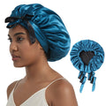 Reversible Satin Silk Bonnet – Double Layer Sleep Cap with Tie