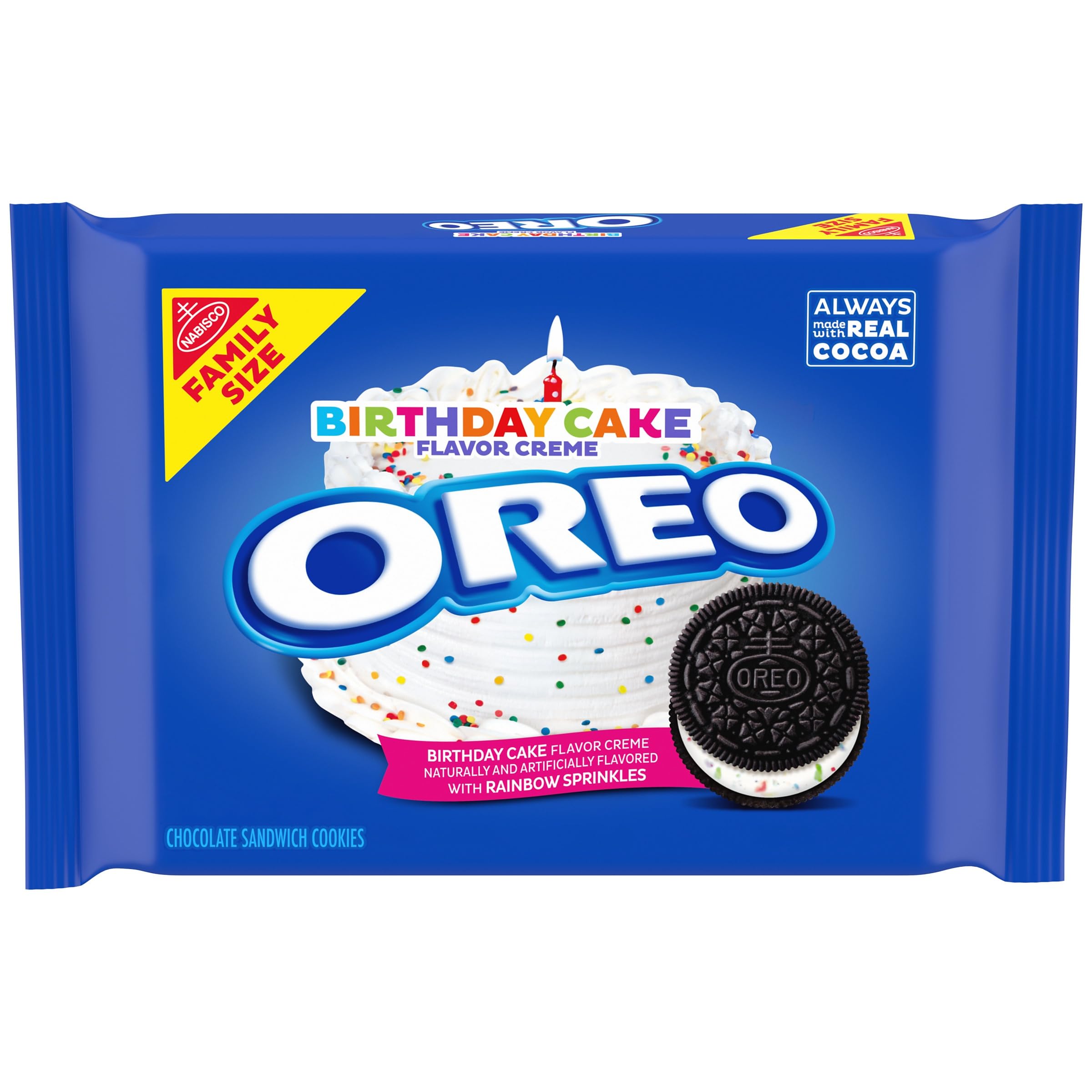 Oreo Birthday Cake Chocolate Sandwich Cookies – Family Size 482g