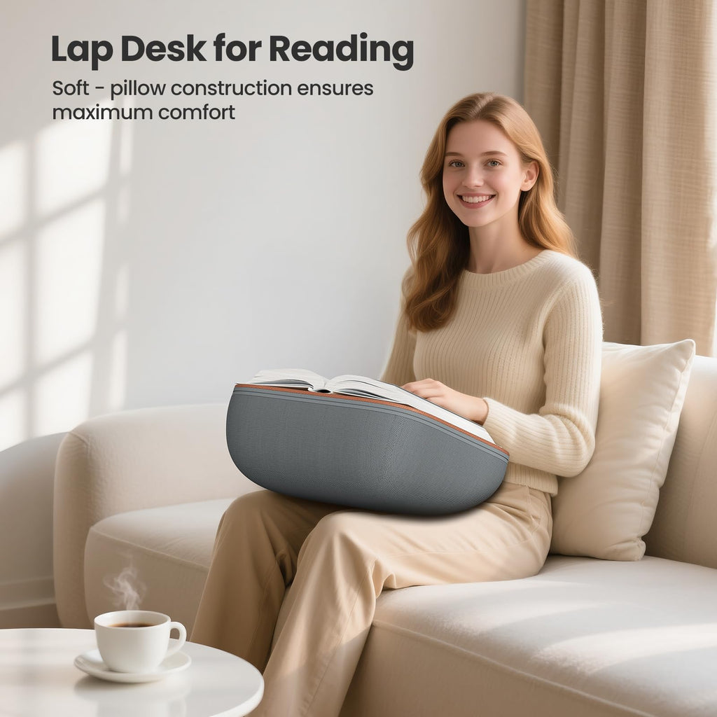 Tounee Book Holder Stand - Ultra Soft Lap Beanbag Pillow for Books, Tablets, iPads & Kindle - Hands-Free Reading & Viewing in Bed/Couch - image 2