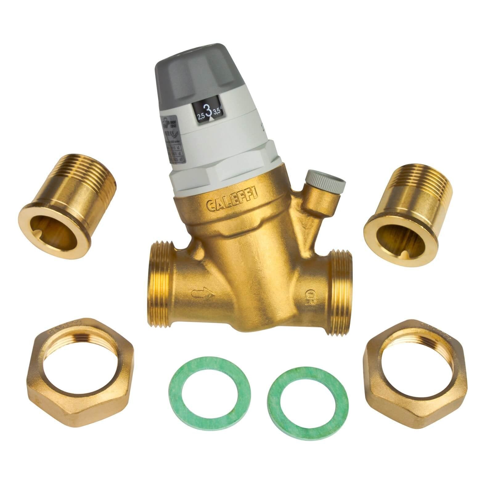 Caleffi 1/2 Inch Water Pressure Regulator with Gauge and Cartridge