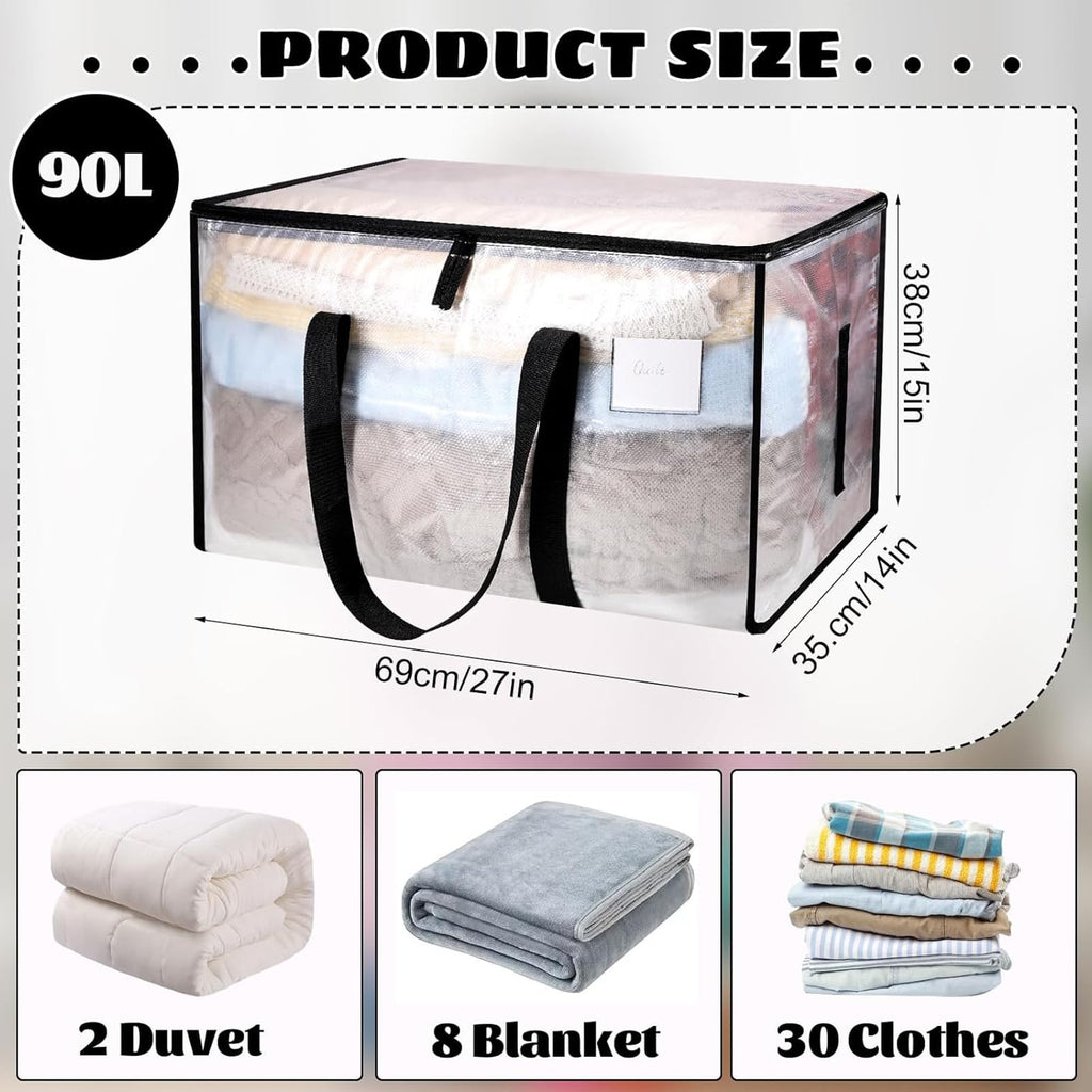 Dntorx 6 Pack Large Moving Bags – Heavy Duty Storage Totes with Lids