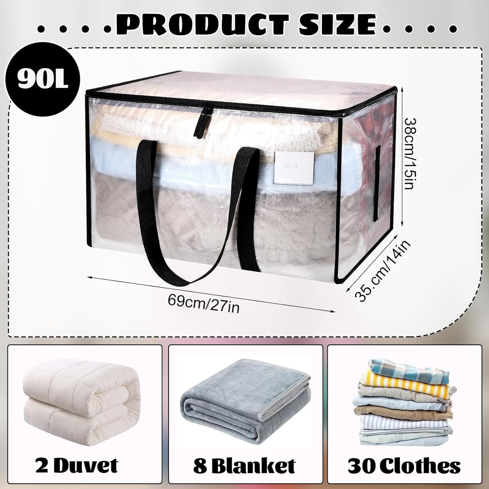 Dntorx 6 Pack Large Moving Bags – Heavy Duty Storage Totes with Lids