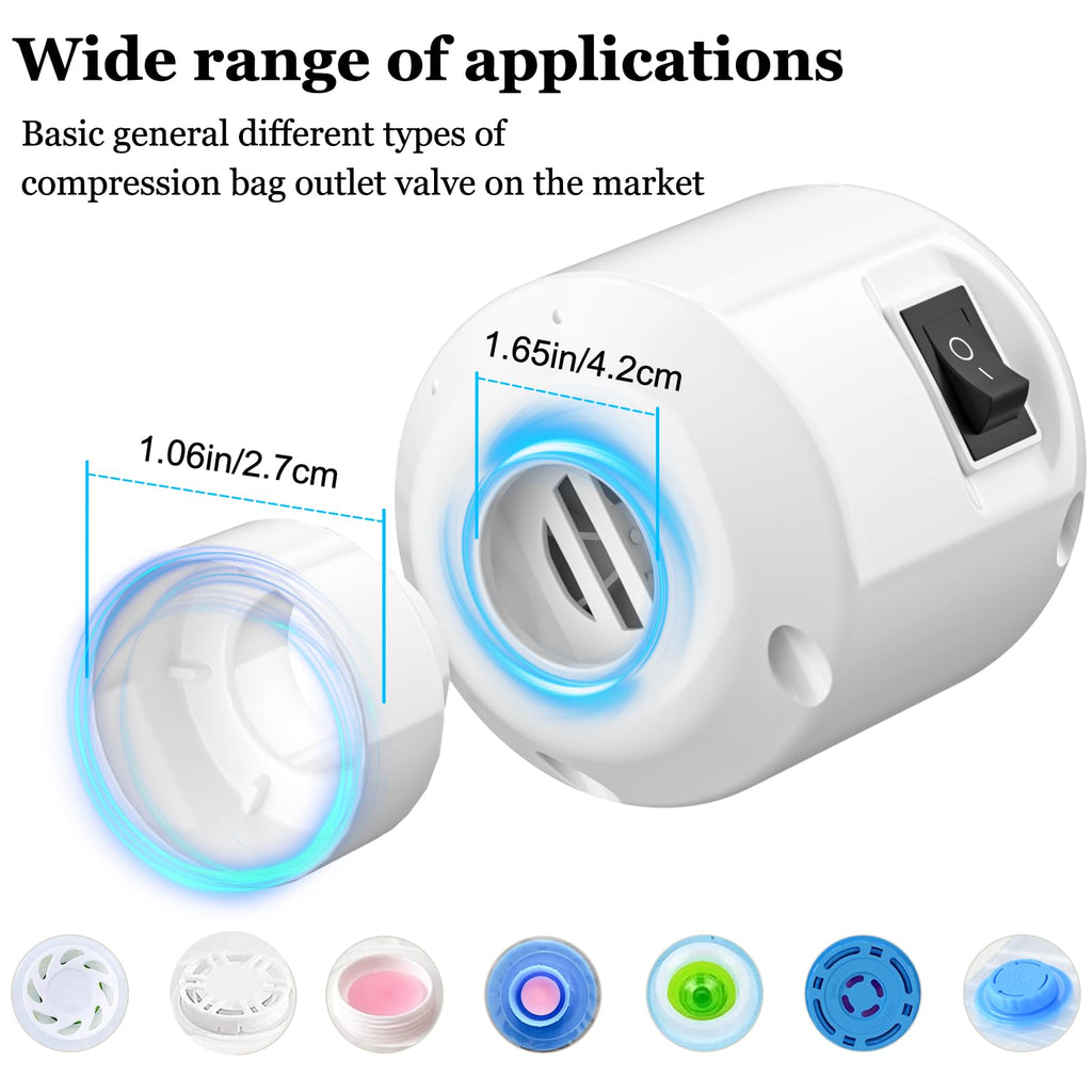 LKV Electric Pump for Vacuum Storage Bags Travel Vacuum Pump 4200Pa, White - image 2