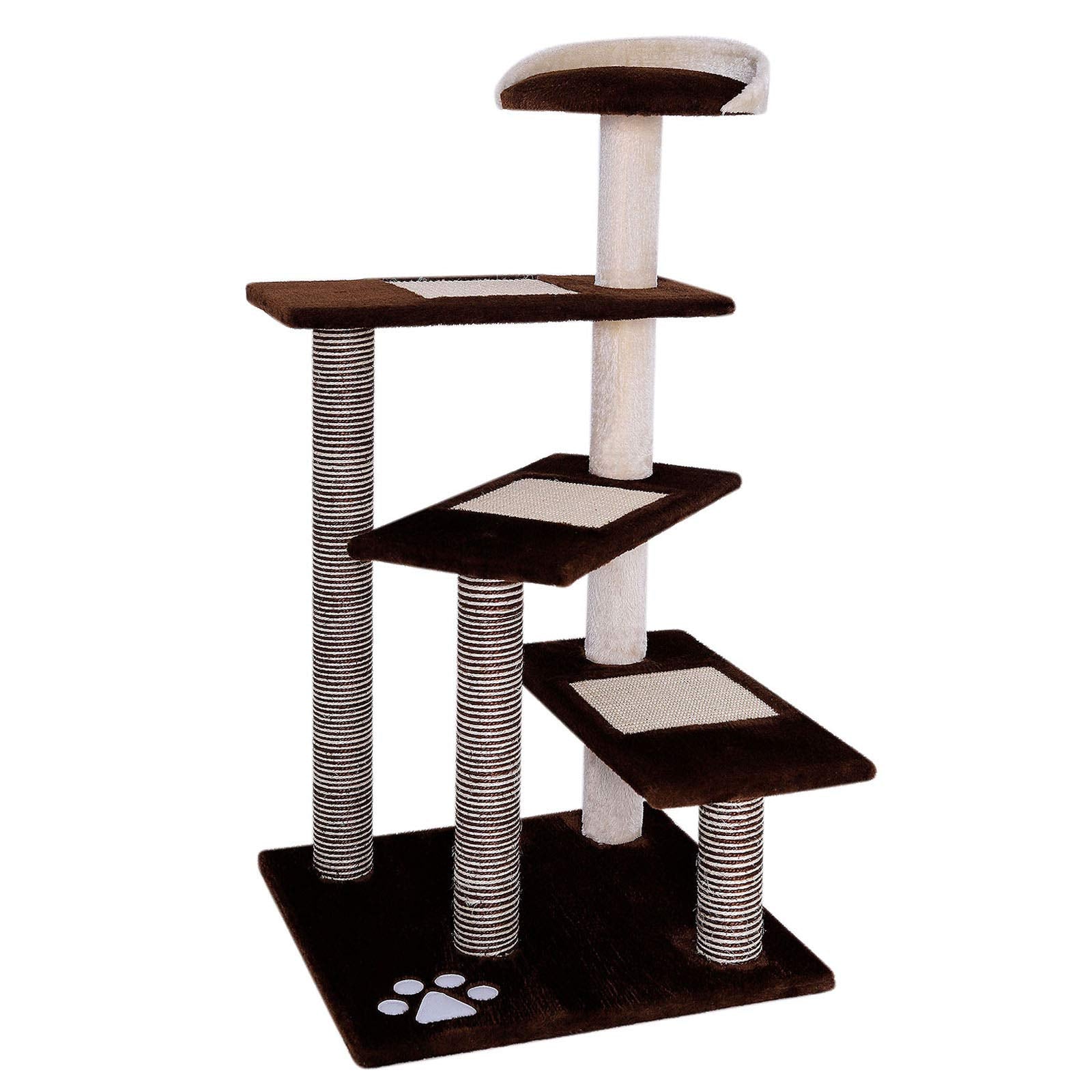 Dibea Cat Tree Activity Centre - 100cm Sisal Scratching Post, Brown/Beige