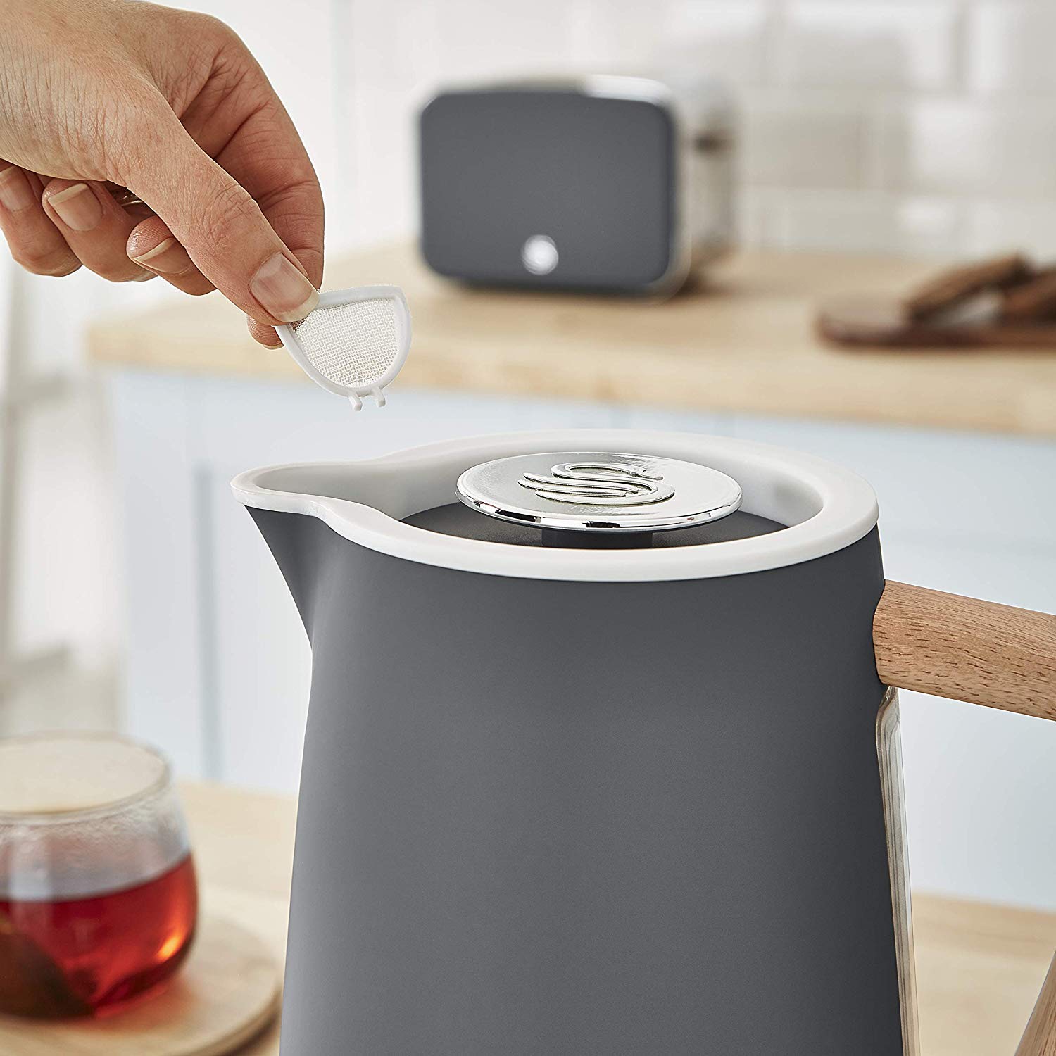 Swan Nordic 1.7L Electric Jug Kettle – Fast Boil, Matte Slate Grey