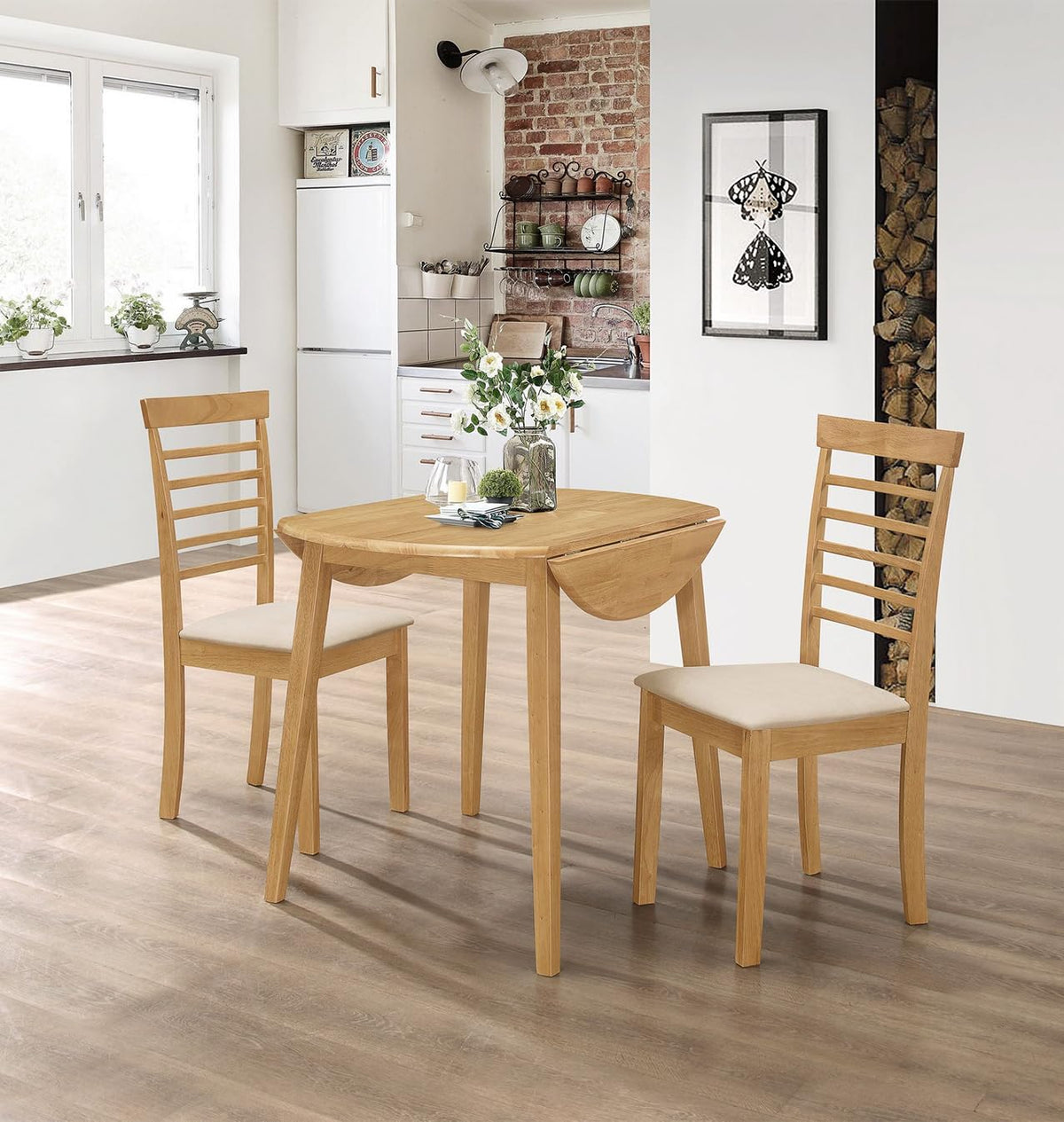 Hallowood Furniture Ledbury Small Drop Leaf Dining Table and Chairs Set 2 - image 1