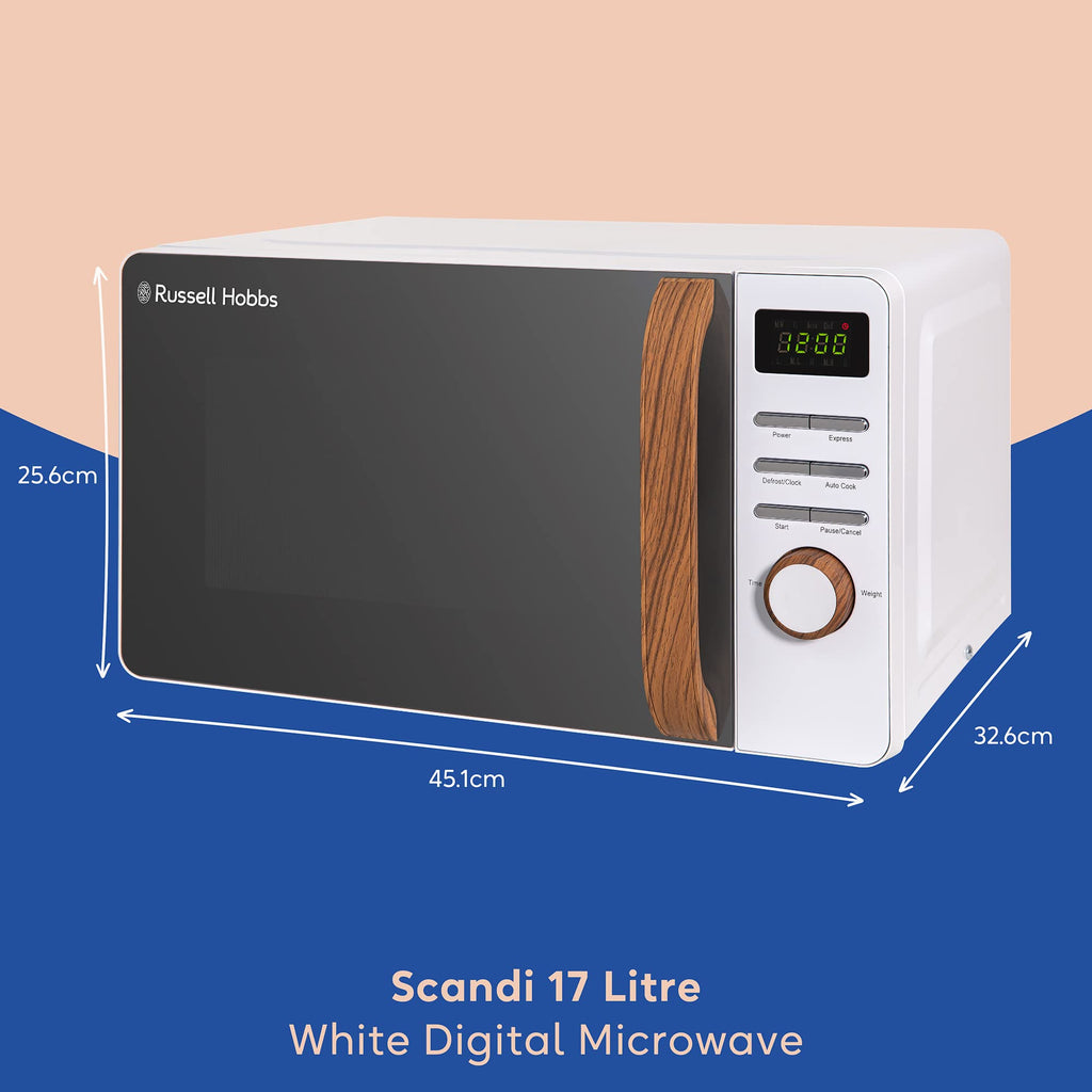 Russell Hobbs RHMD714 Scandi Digital Microwave – 17L 700W White