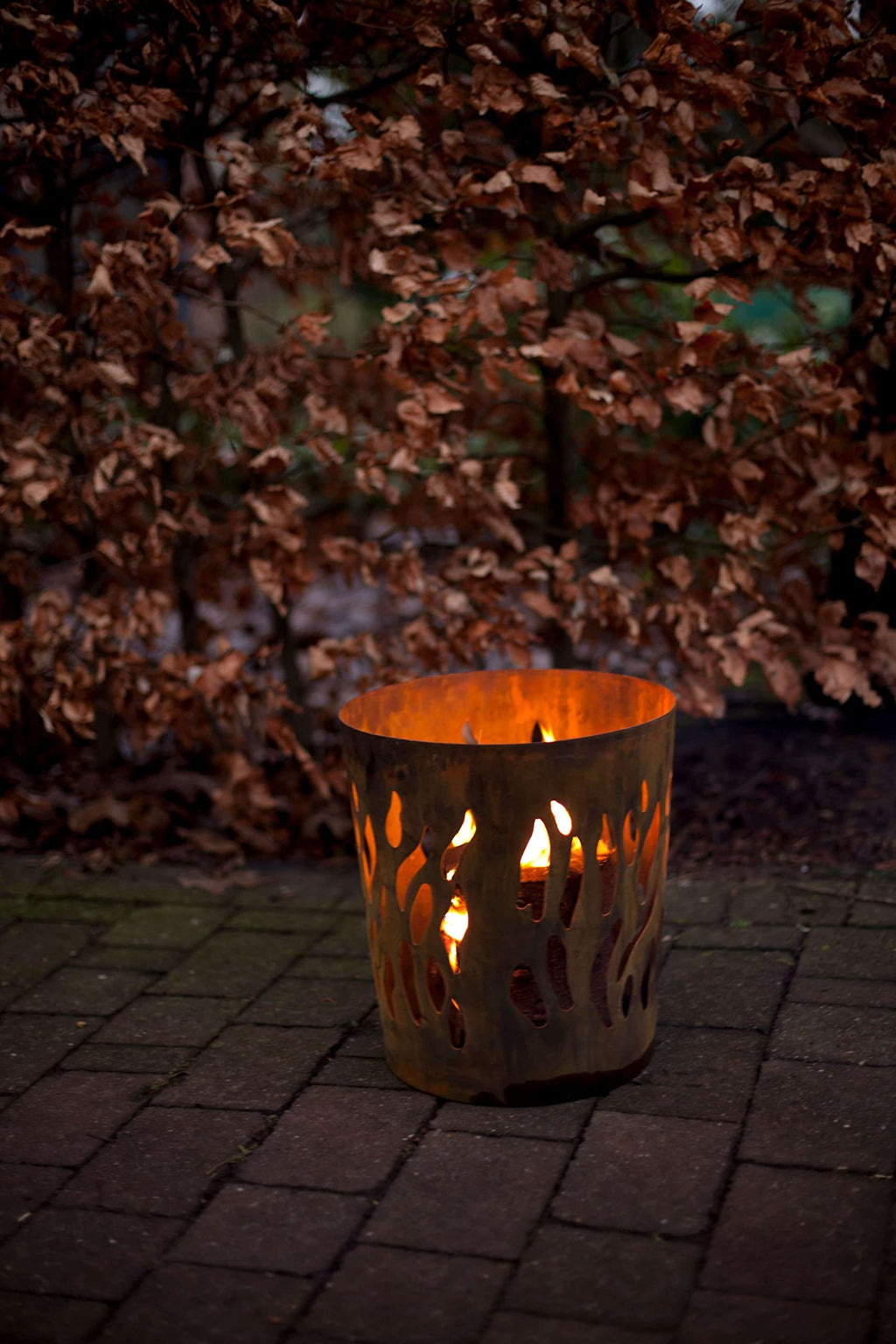 Esschert's Design FF216 Metal Fire Log Burner – Rust Finish Brazier
