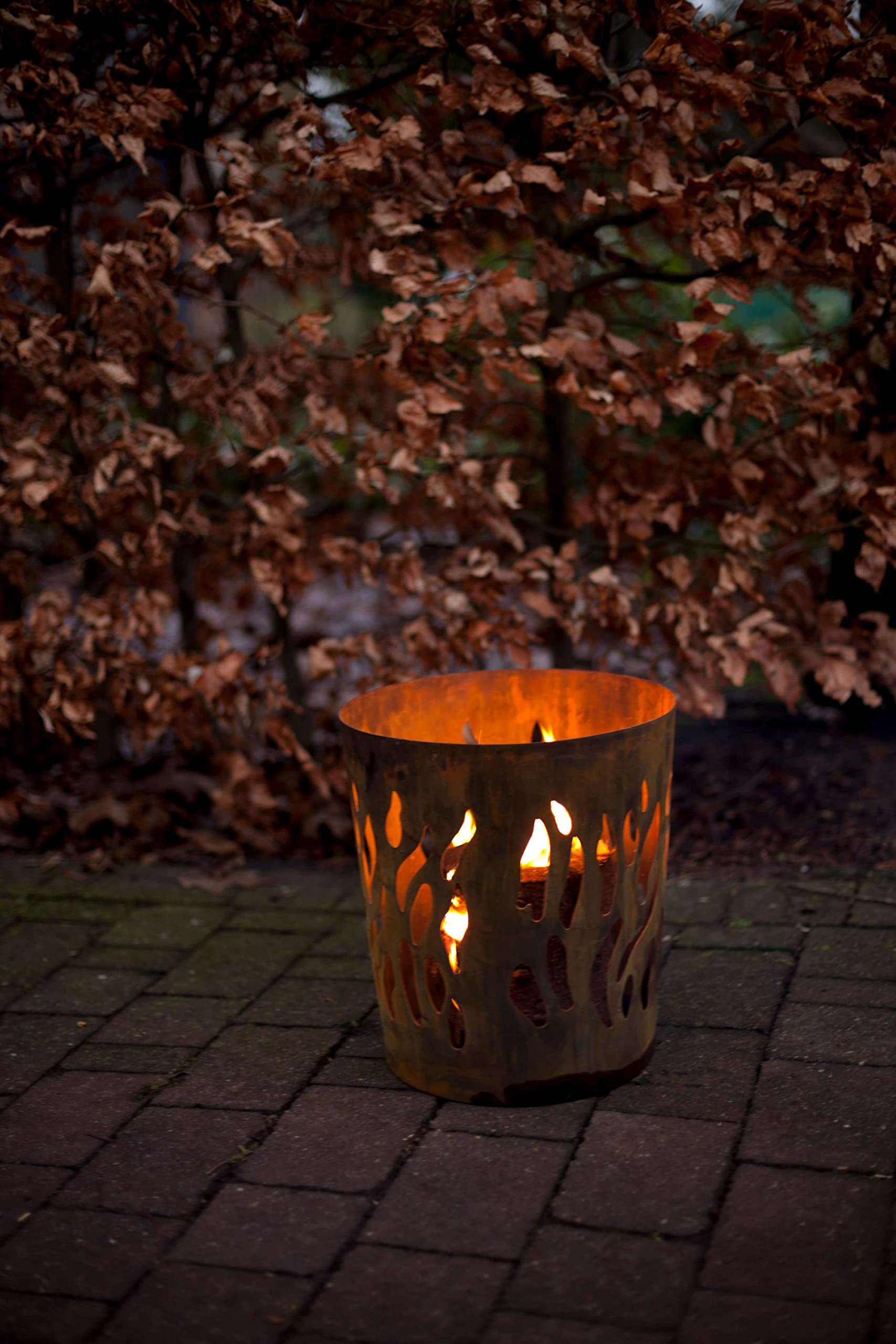Esschert's Design FF216 Metal Fire Log Burner – Rust Finish Brazier