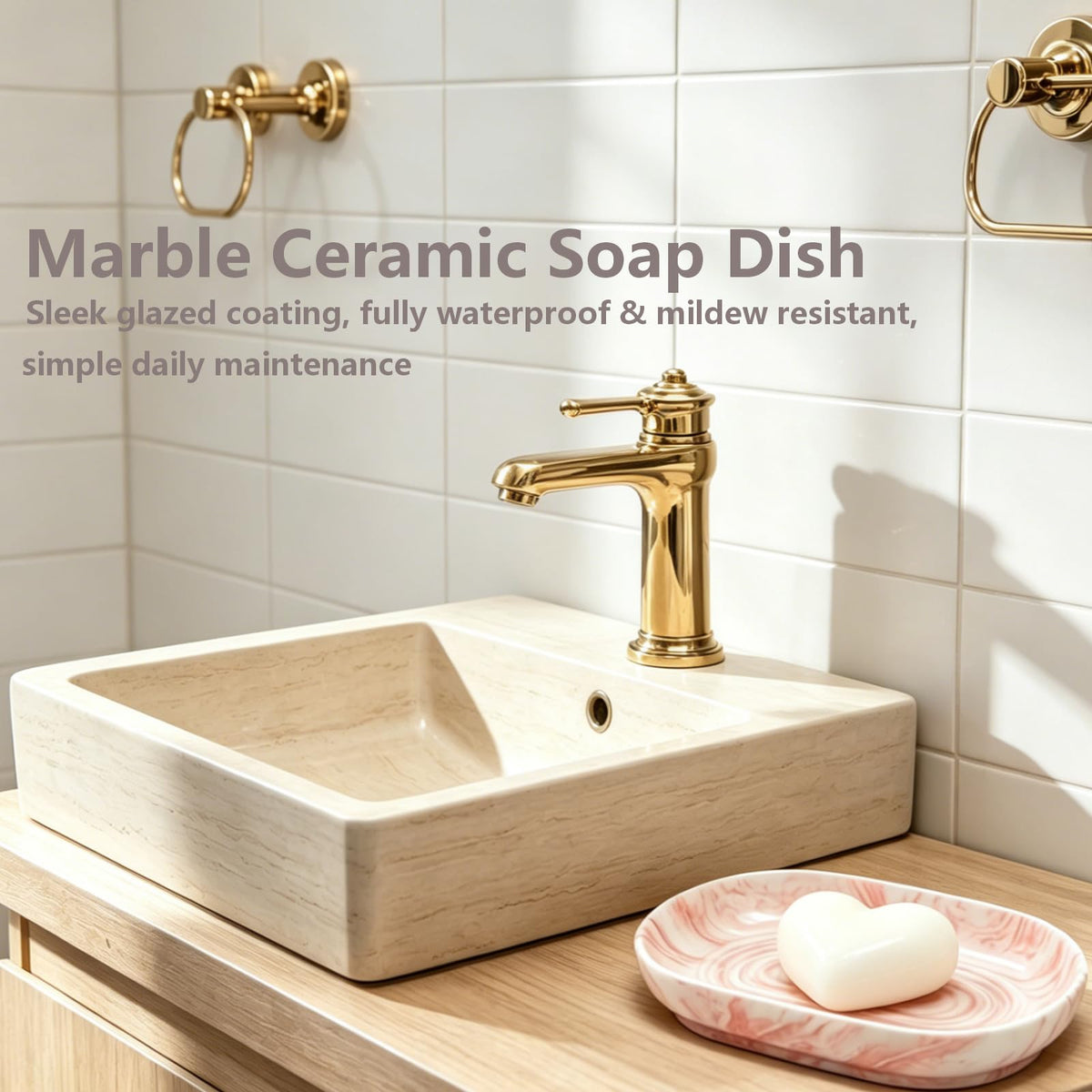 Xgvzs 1 PCS Ceramic Soap Dish Bar Soap Holder Soaps Tray Dish Oval Container Keep Soap Dry for Bathroom Sink Kitchen Counter Pink