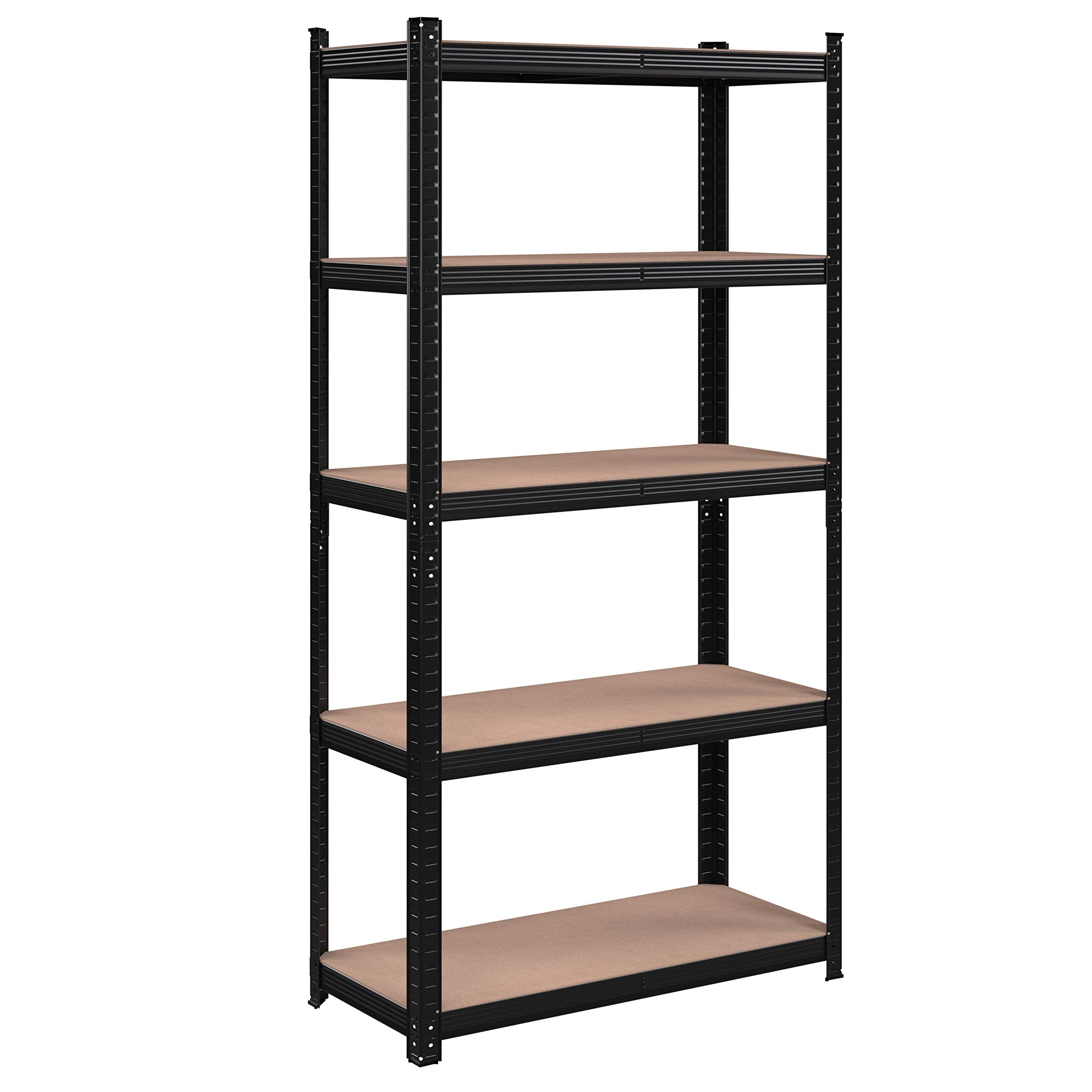 SONGMICS 5-Tier Heavy-Duty Steel Shelving Unit, 875kg Capacity - Black