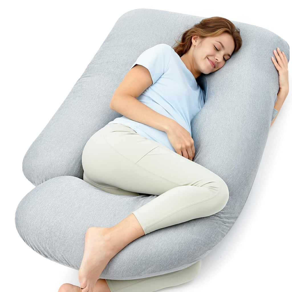 Momcozy Cooling U-Shaped Pregnancy Pillow - 57 Inch Full Body Support