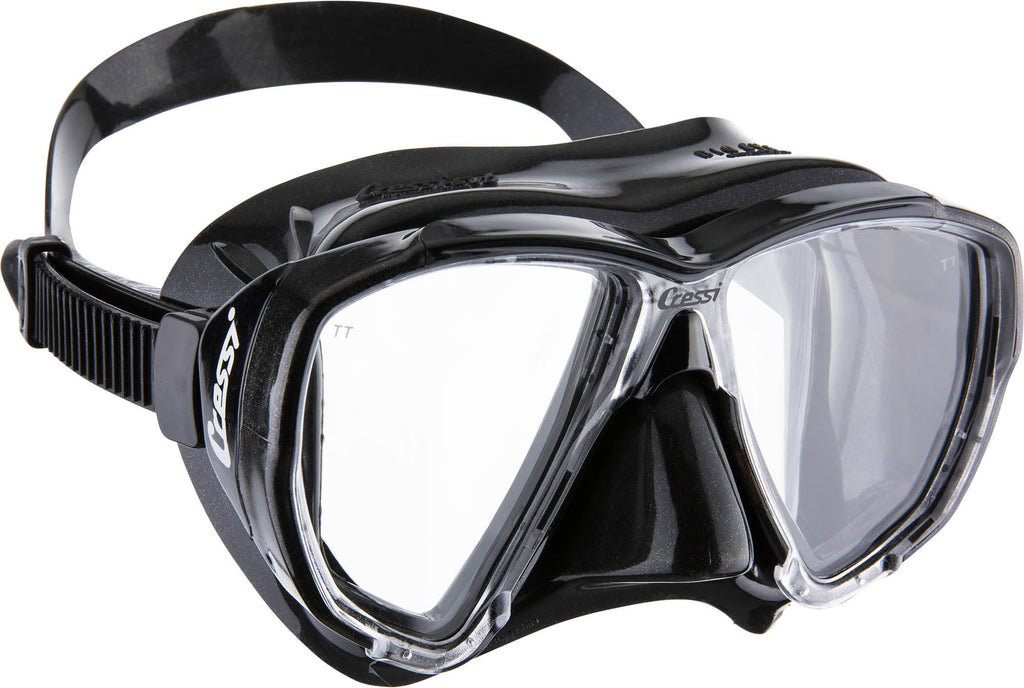 Cressi Big Eyes & Alpha Ultra Dry Snorkel Set – Diving Mask Combo, Black