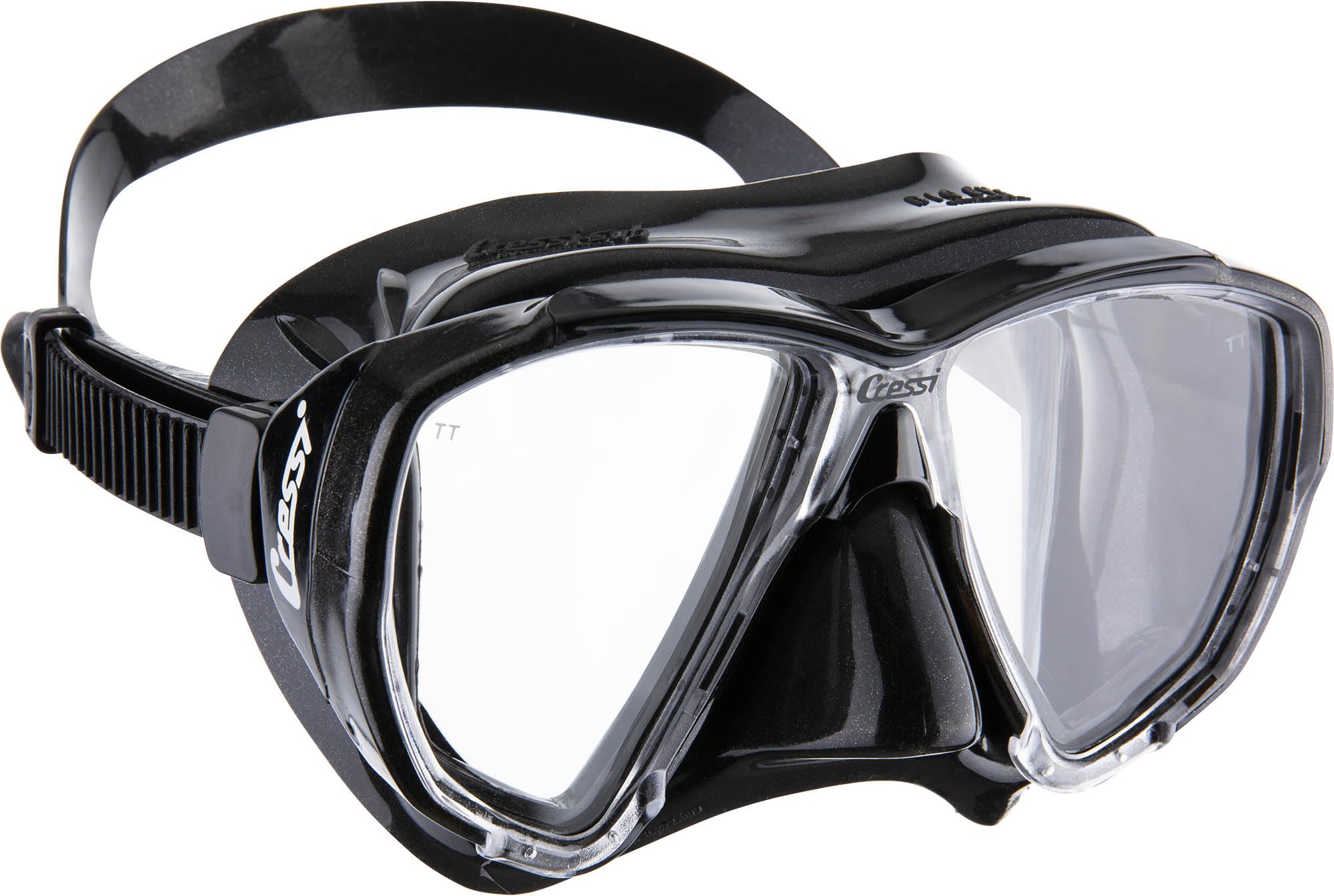 Cressi Big Eyes & Alpha Ultra Dry Snorkel Set – Diving Mask Combo, Black