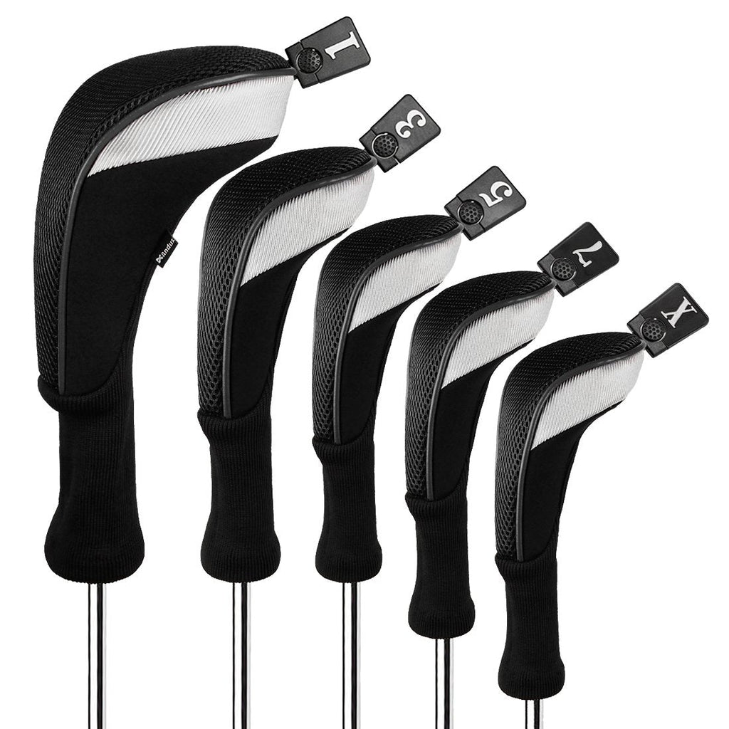 Andux Golf Club Head Covers - 5pc Set for 460cc Driver & Fairway Wood