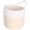 Sea Team Two Tone Woven Cotton Rope Hanging Wall Storage Basket