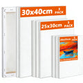 Koncci Stretched Canvas Set - 9 Pack Triple-Primed Cotton for Painting