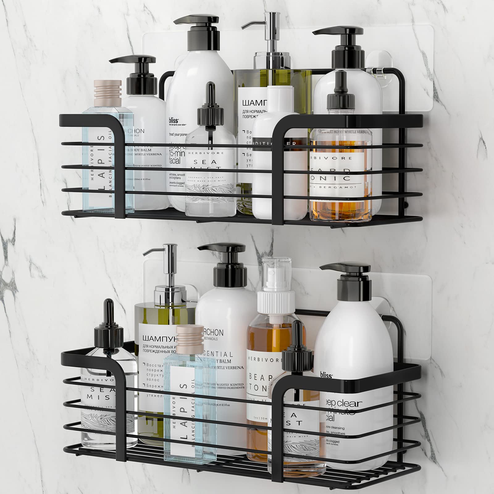OriwarE Adhesive Shower Caddy – SUS304 Stainless Steel Shelf, 2 Pack