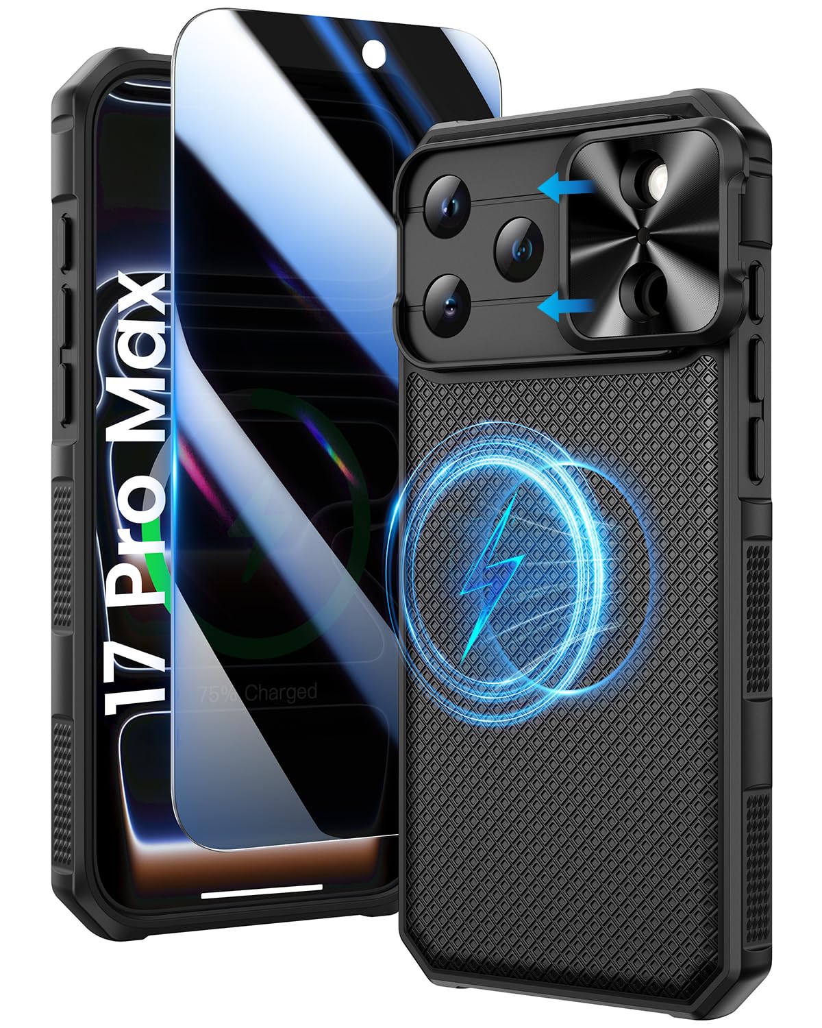 Doeshine iPhone 17 Pro Max Case – Rugged Magnetic Cover with Privacy Screen