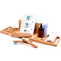 Jolof Store Bamboo Bath Caddy – Extendable Luxury Bathtub Tray