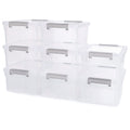 Citylife 8-Pack 3L Clear Plastic Storage Boxes with Lids | Stackable Bins