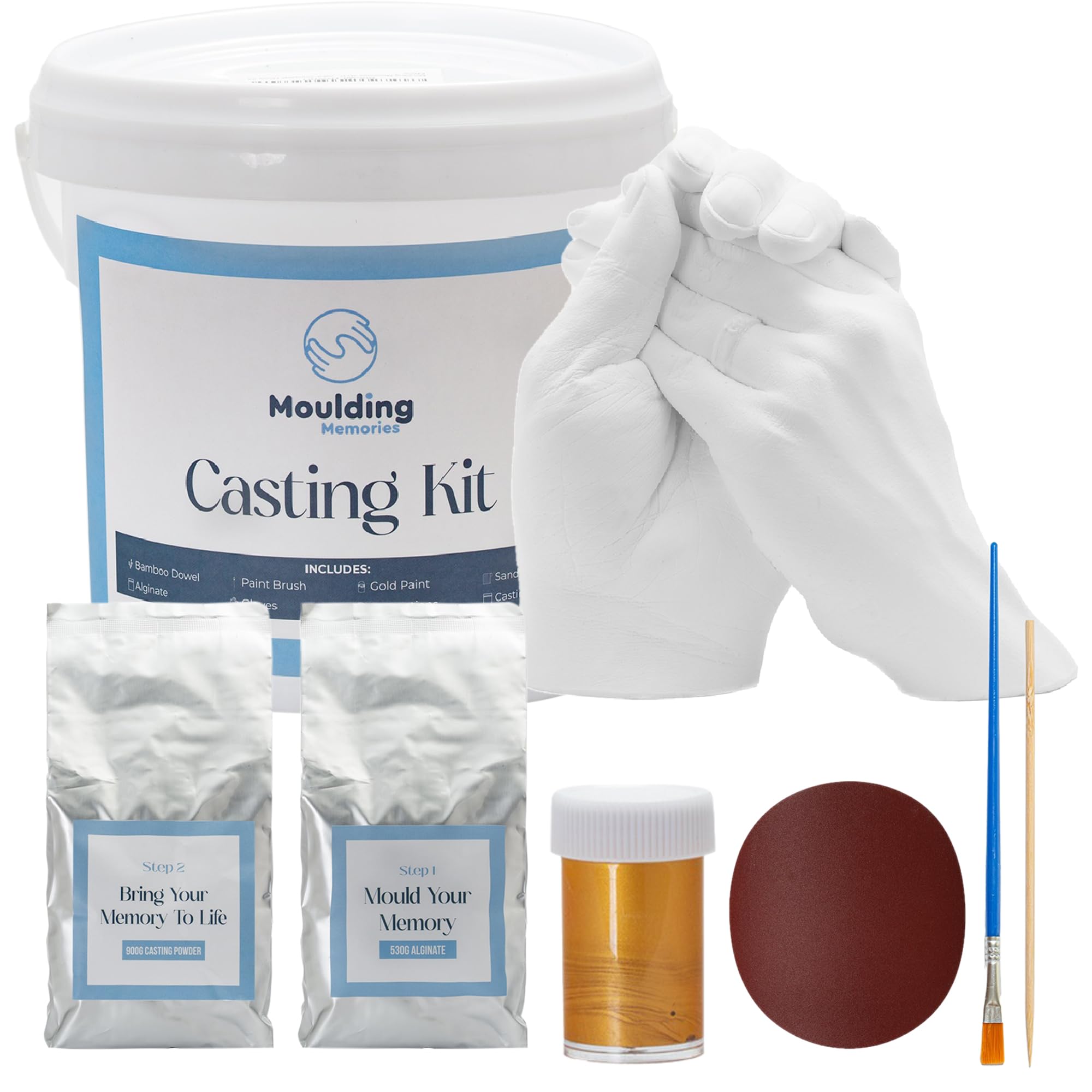 Moulding Memories 3D Hand Casting Kit - DIY Plaster Keepsake for Families