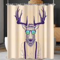 Lerores Animal Shower Curtain | 180x200cm Anti-Mould Weighted Hem