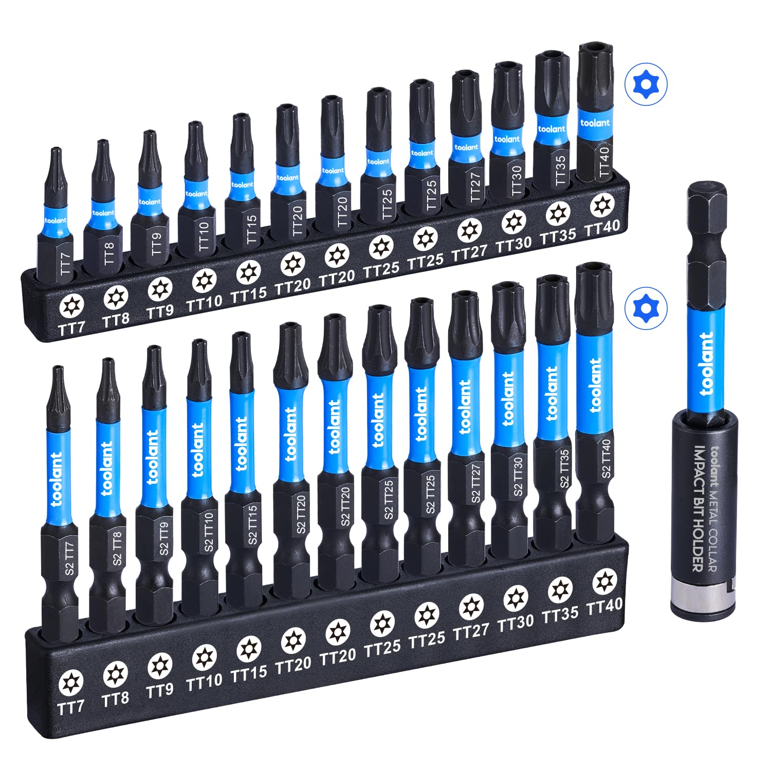 toolant 27-Piece Impact Security Torx Bit Set - S2 Steel Tamper Proof Bits