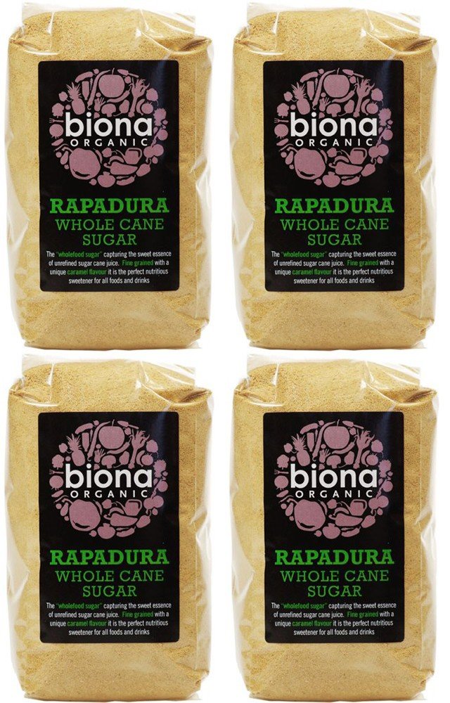Biona Organic Rapadura Whole Cane Sugar - 500g (Pack of 4 Bundle)
