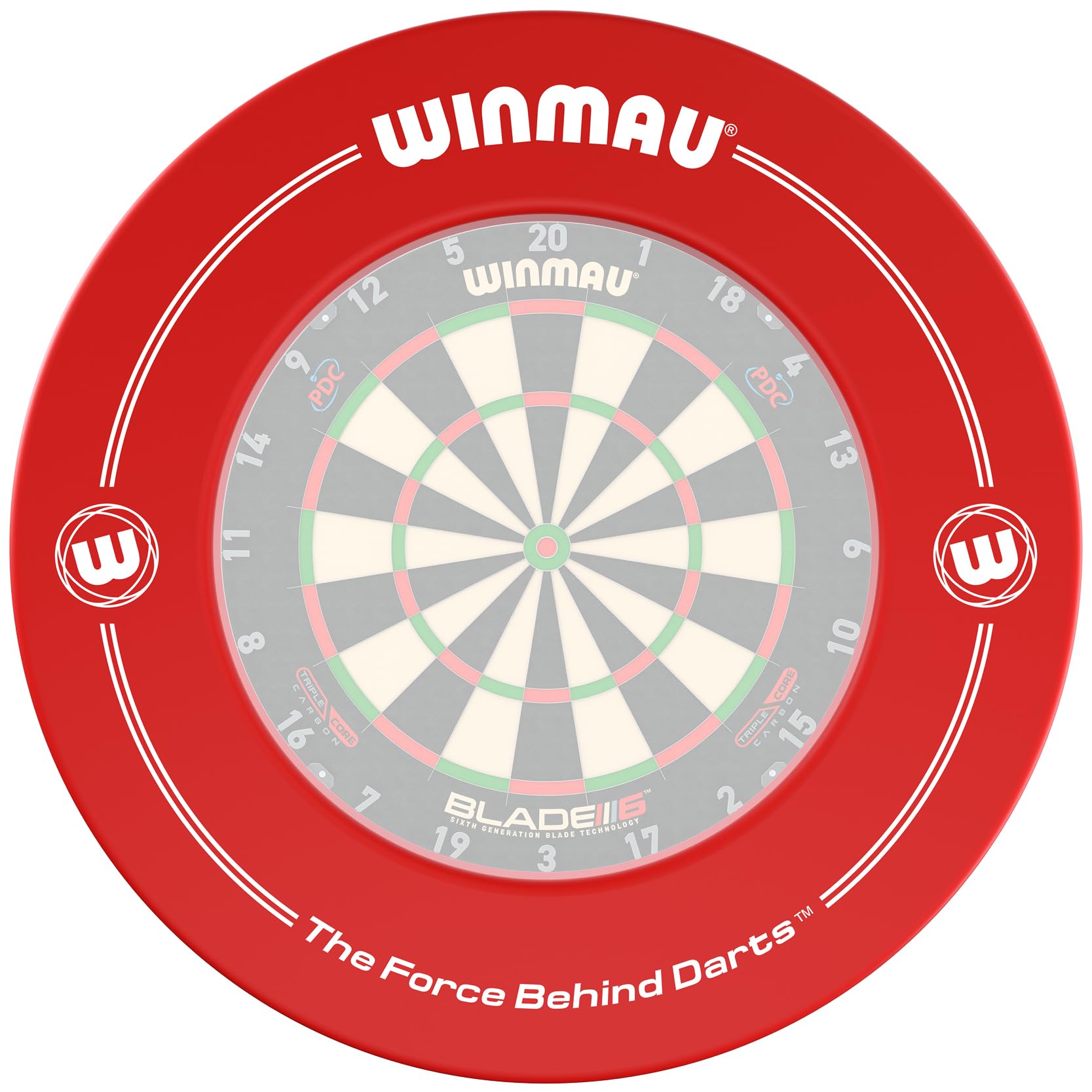 Winmau Dartboard Surround Ring – Red Printed Wall Protector Backboard